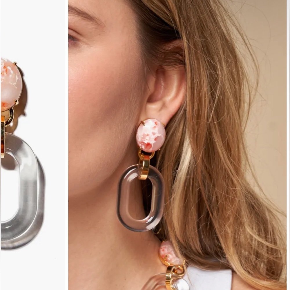 NWT 14k Gold Lele Sadoughi Club Link Drop Earrings!